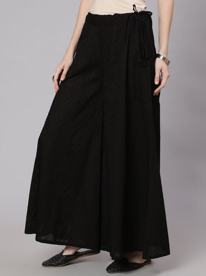 Women's Black Flared Palazzo