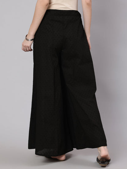 Women's Black Flared Palazzo