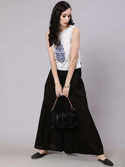 Women's Black Flared Palazzo