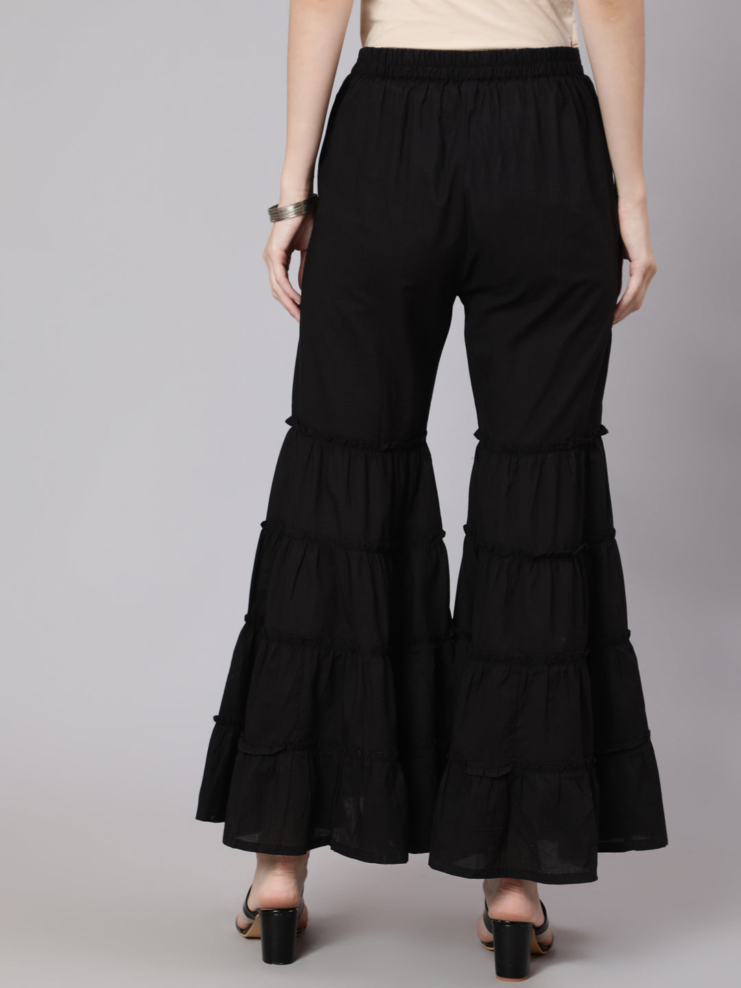 Women's Black Sharara Pant