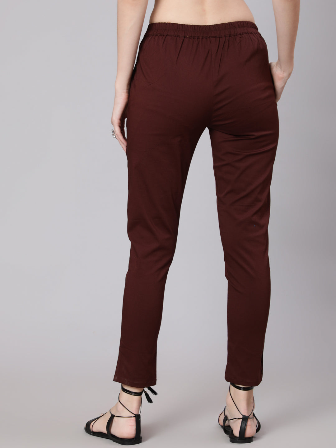 Women's Brown Slim Fit Pant