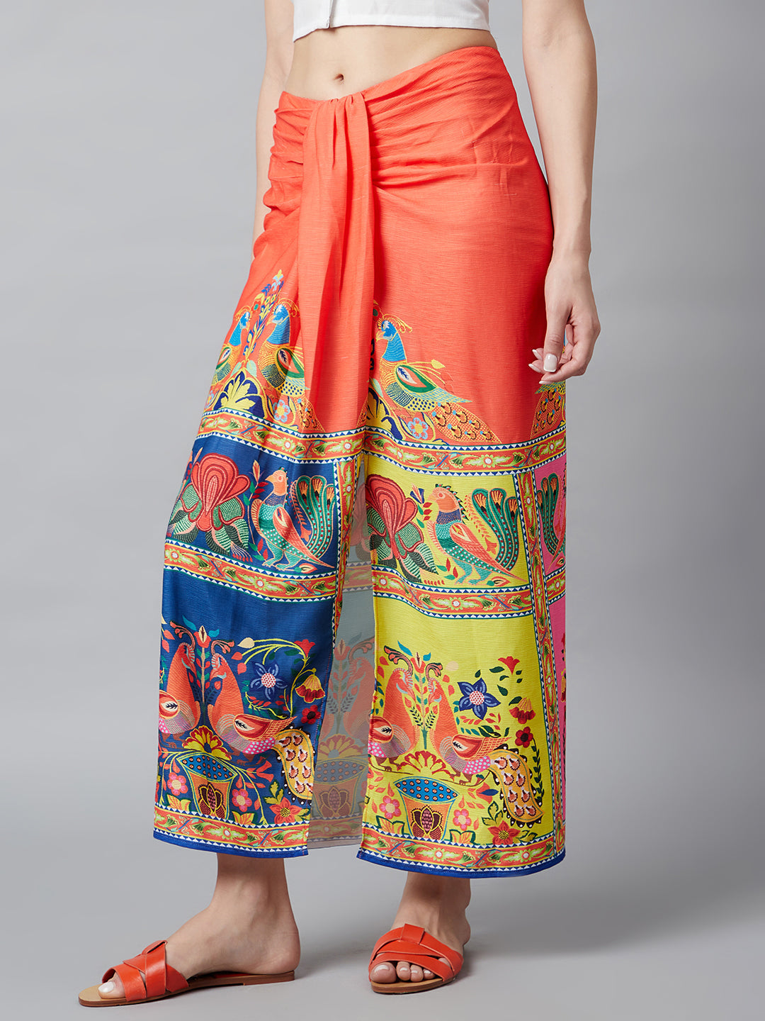 Women's Digital Print Front Slit Skirt
