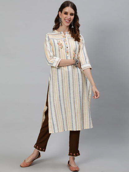 Women's Green Embroidered Kurta With Pant