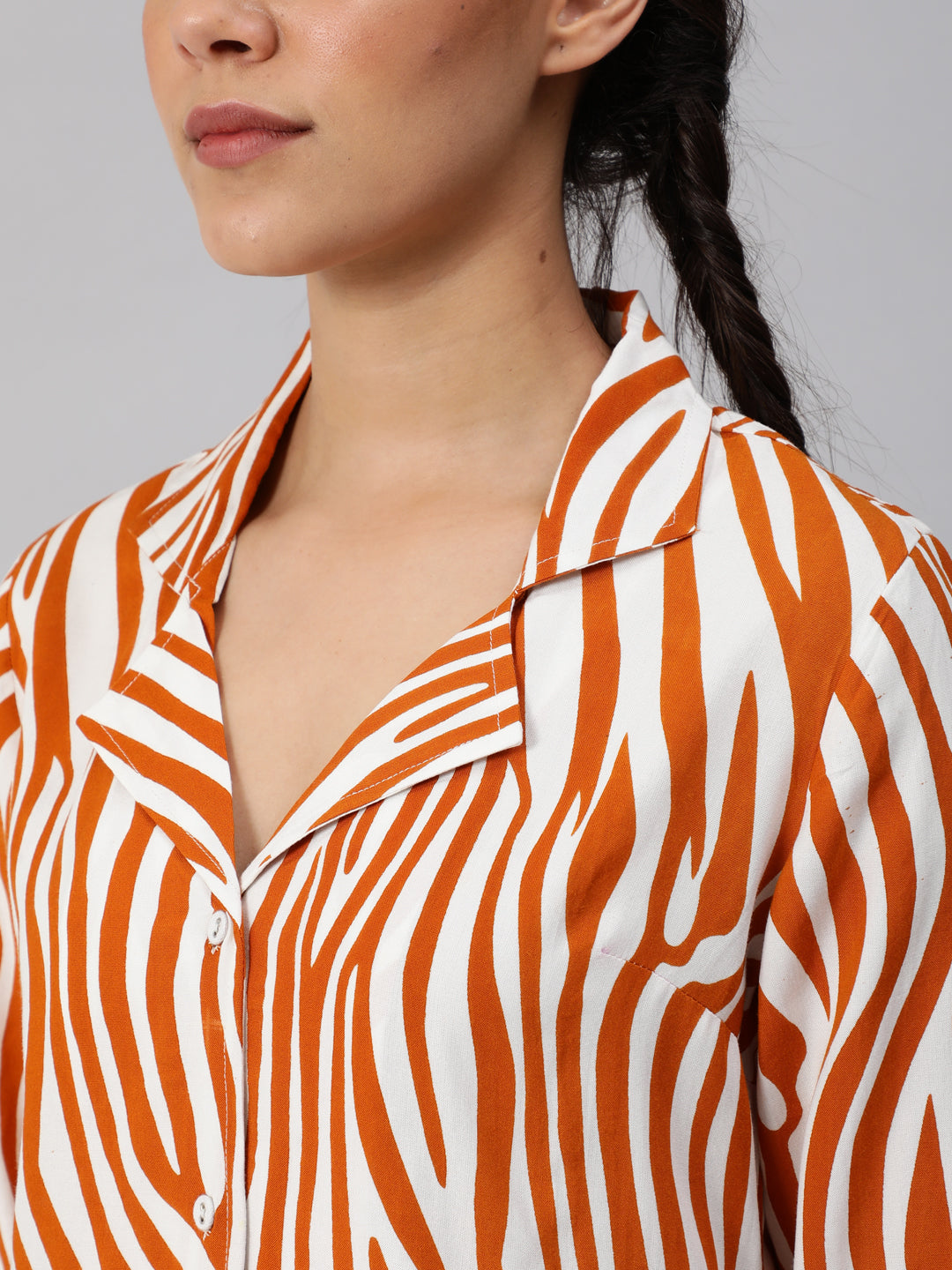 Women's Orange Animal Printed Co ord Set