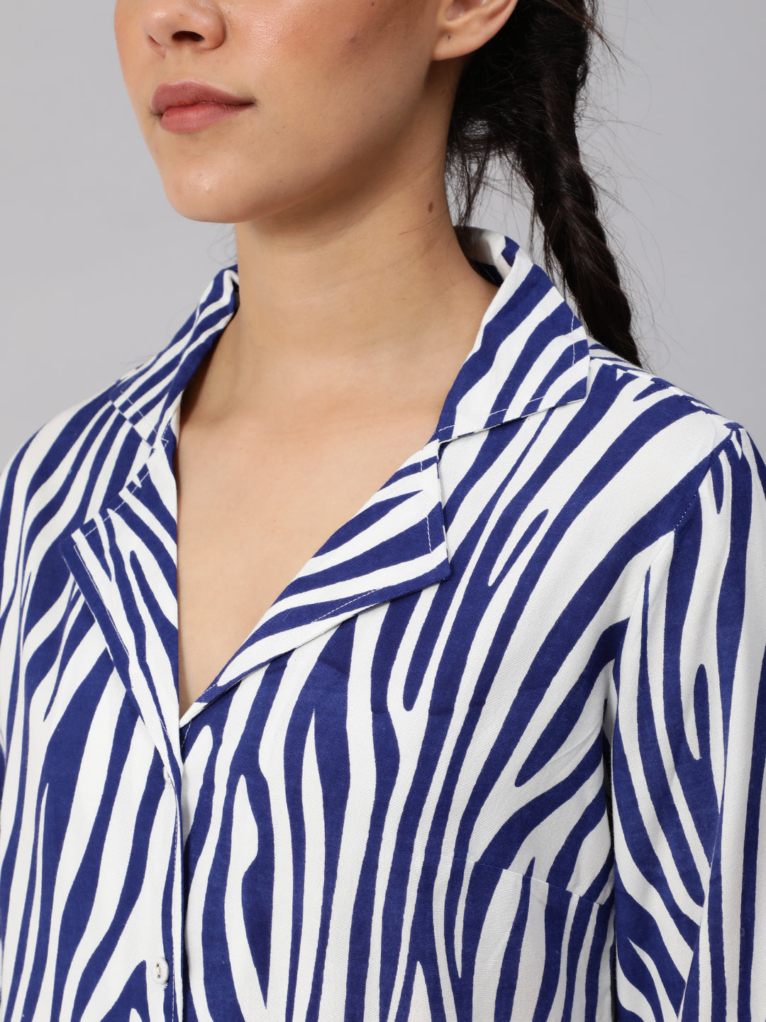 Women's Blue Animal Printed Co Ord Set