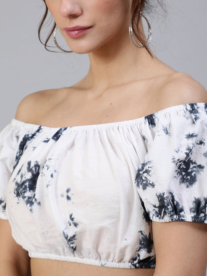Women's Black & White Tie-Dye Co Ord  Set
