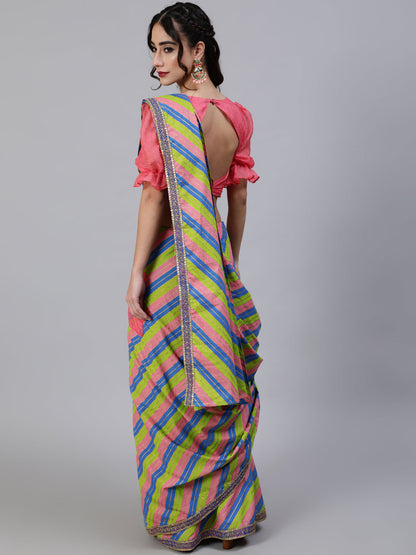 Women's Leheriya Printed Saree With Blouse