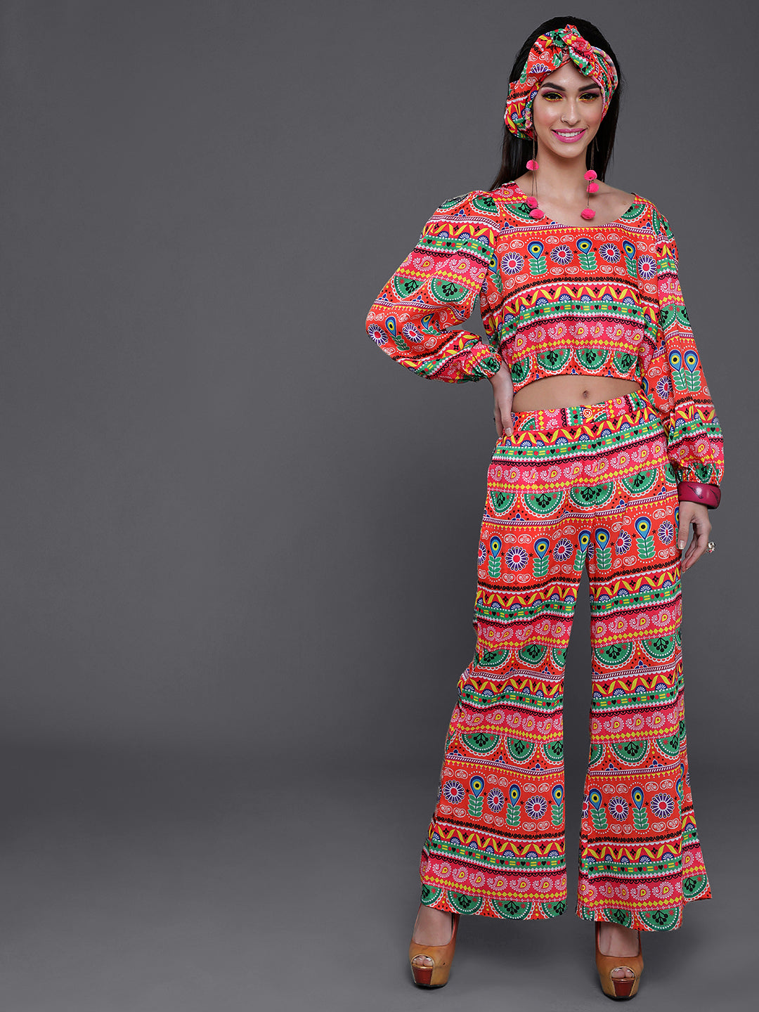 Women's Multicolor Truck Art Co Ord Set
