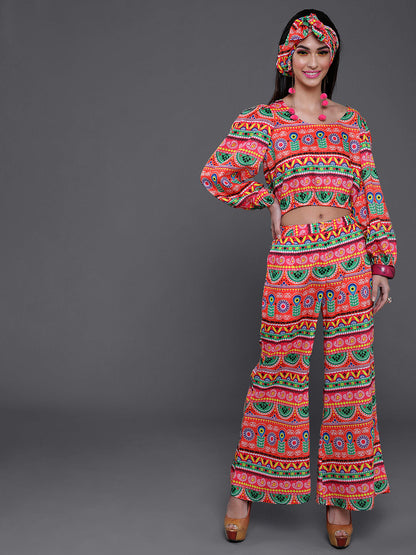 Women's Multicolor Truck Art Co Ord Set