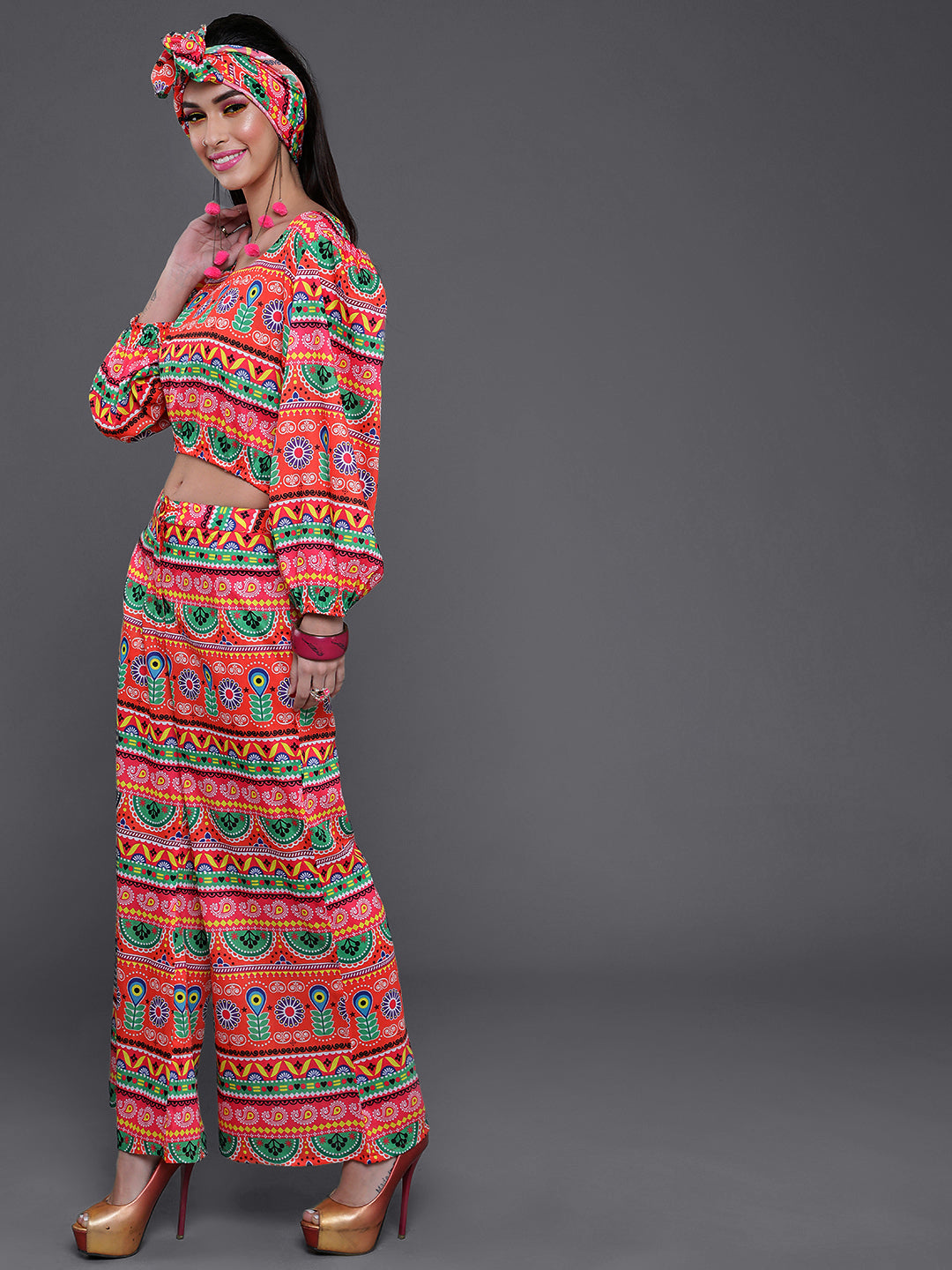 Women's Multicolor Truck Art Co Ord Set