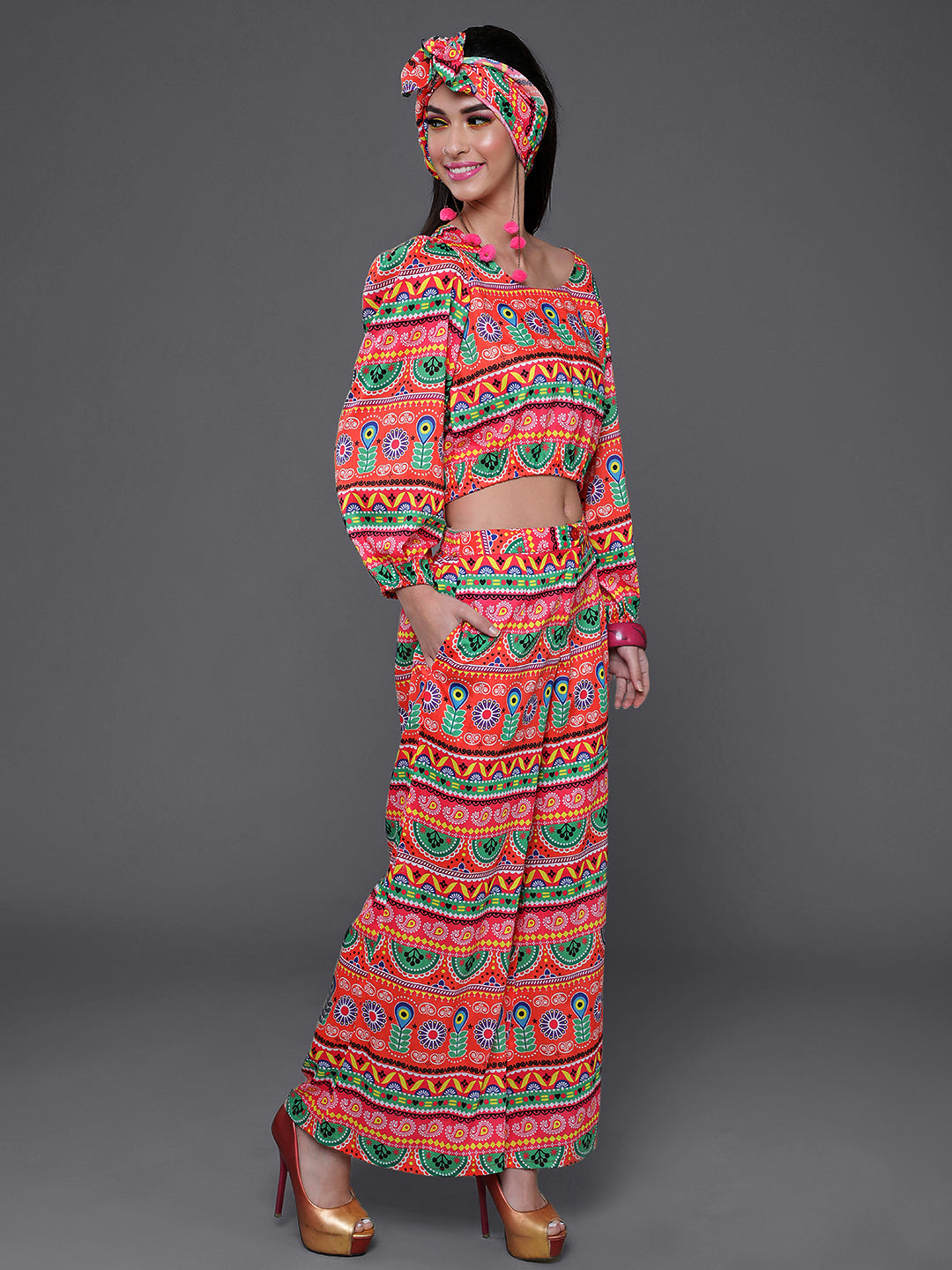 Women's Multicolor Truck Art Co Ord Set
