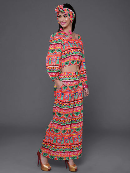 Women's Multicolor Truck Art Co Ord Set