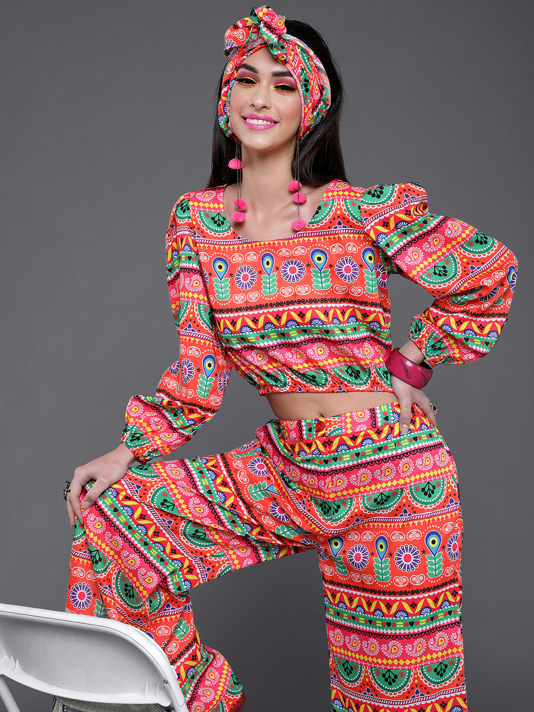 Women's Multicolor Truck Art Co Ord Set