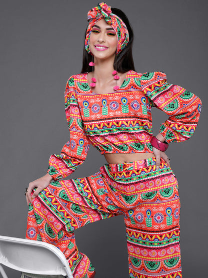 Women's Multicolor Truck Art Co Ord Set