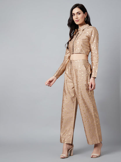 Women's Gold Foil Printed Co Ord Set