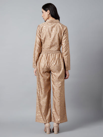 Women's Gold Foil Printed Co Ord Set