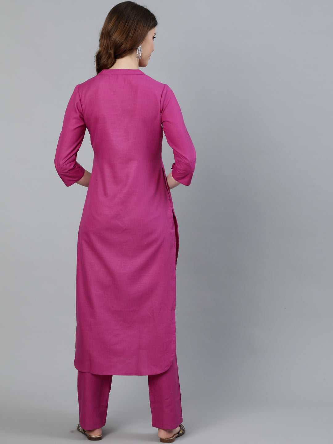 Women's Magenta Straight Kurta