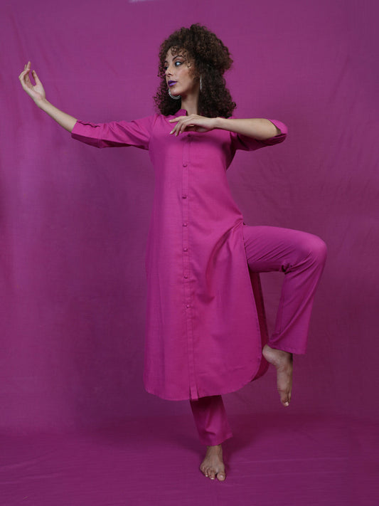 Women's Magenta Straight Kurta