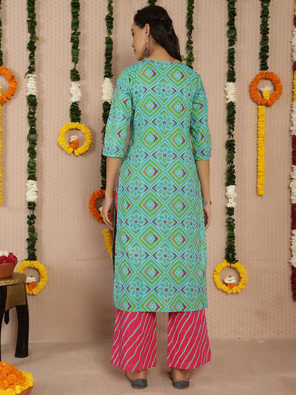 Women's Blue Bandhani Print Kurta