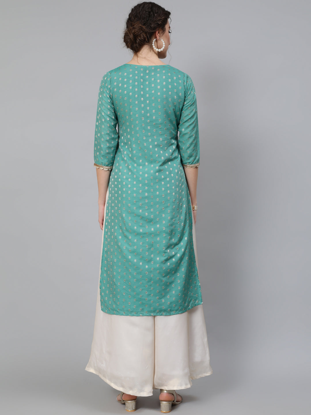 Women's Green Embroidered Kurta