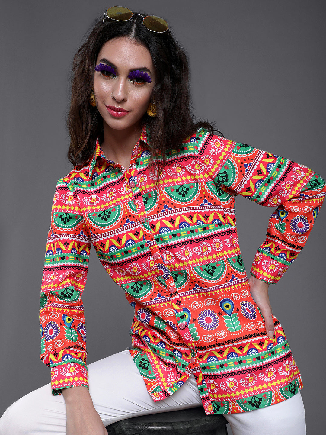 Women's Multicolor Floral Print Shirt