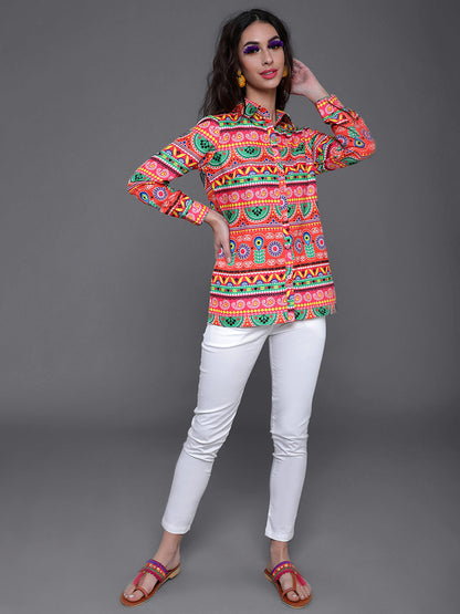 Women's Multicolor Floral Print Shirt
