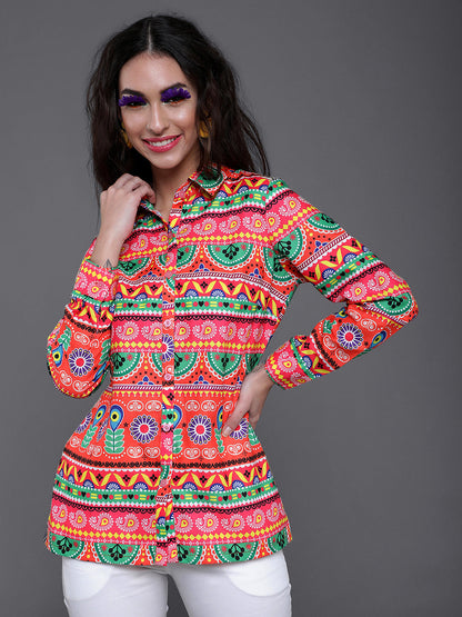 Women's Multicolor Floral Print Shirt