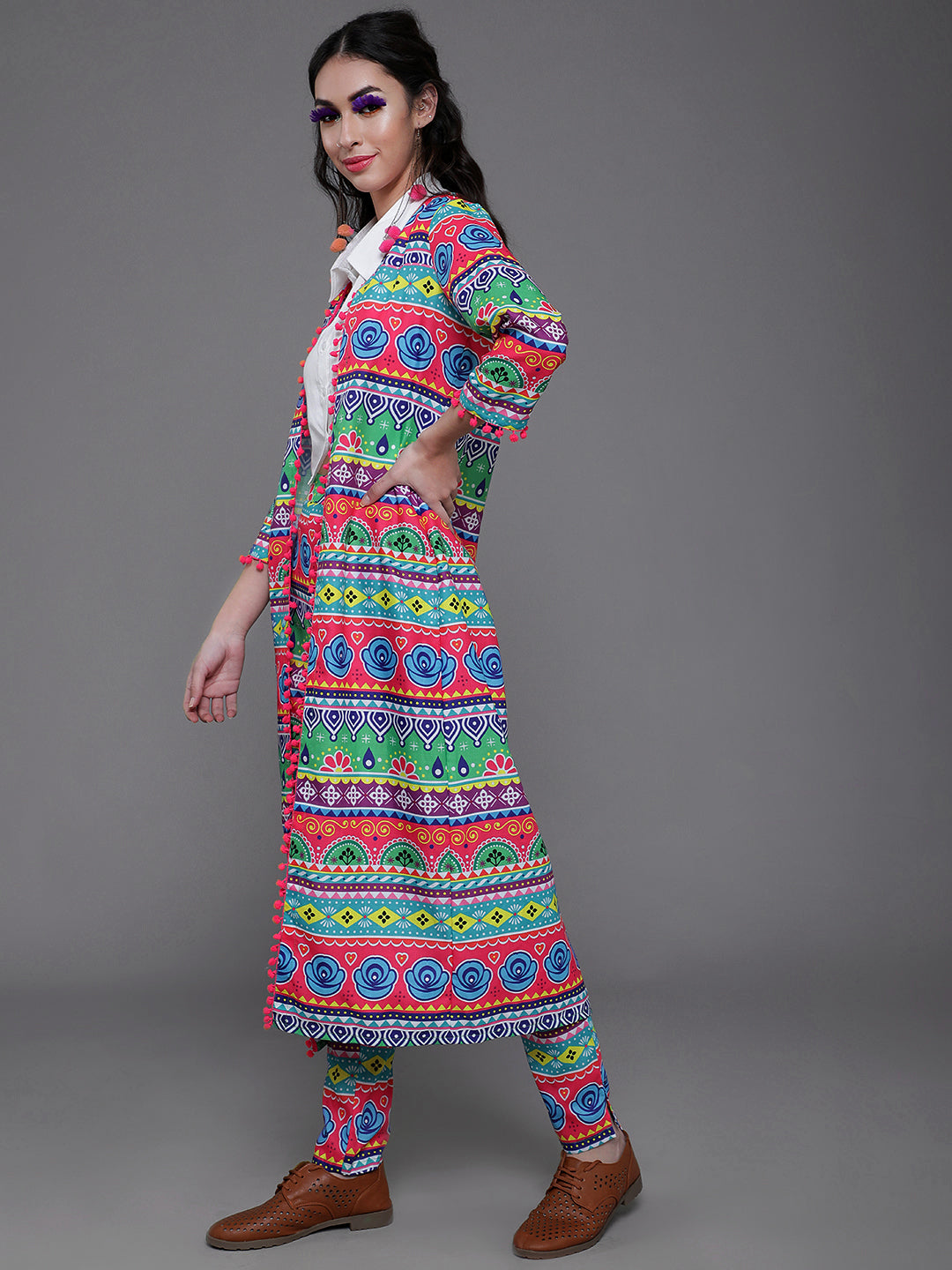 Women's Multicolor Floral Print Jacket