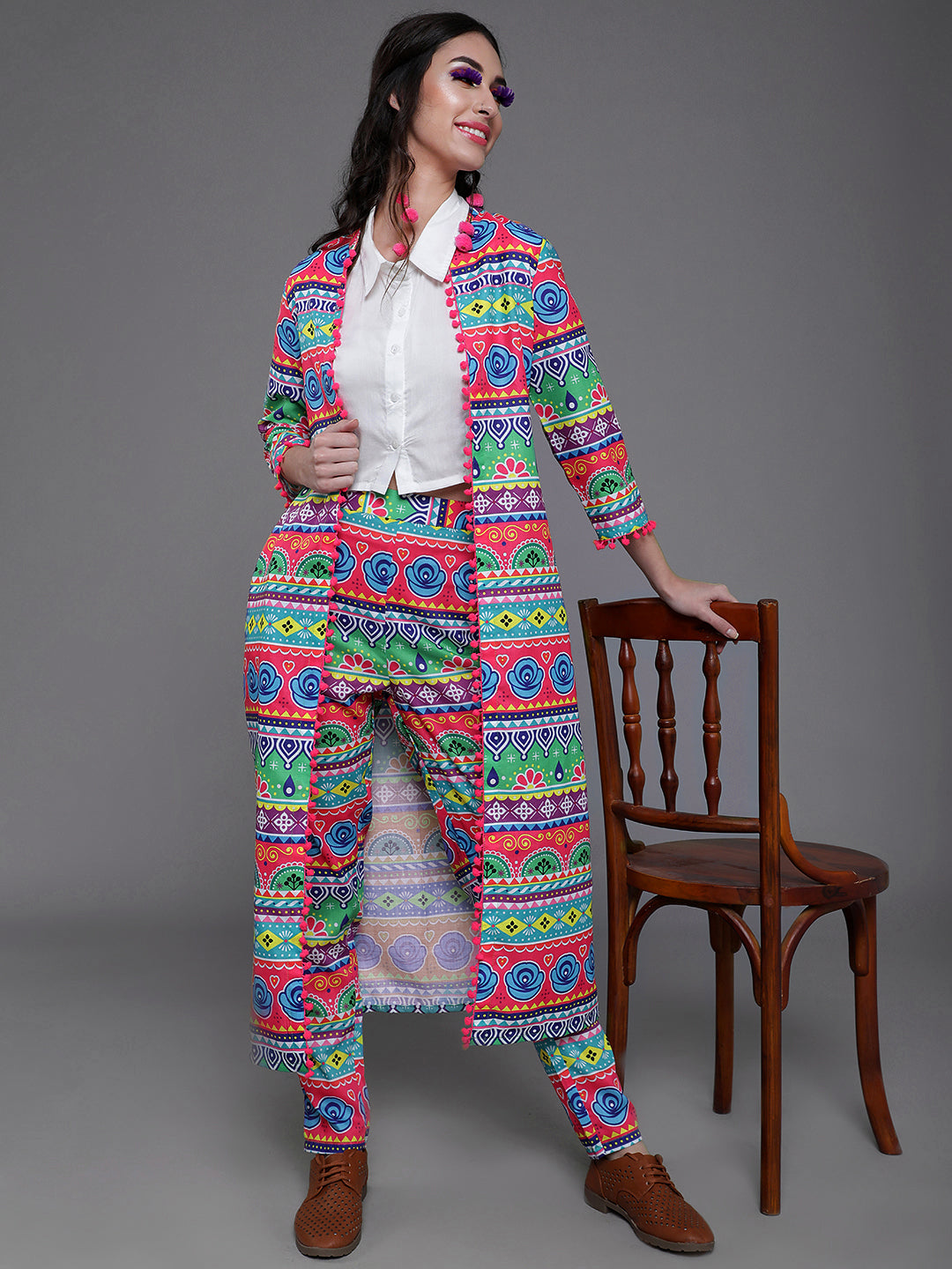 Women's Multicolor Floral Print Jacket