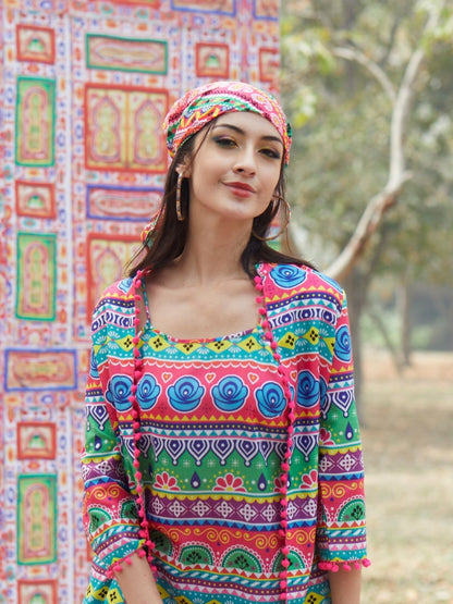 Women's Multicolor Floral Print Jacket