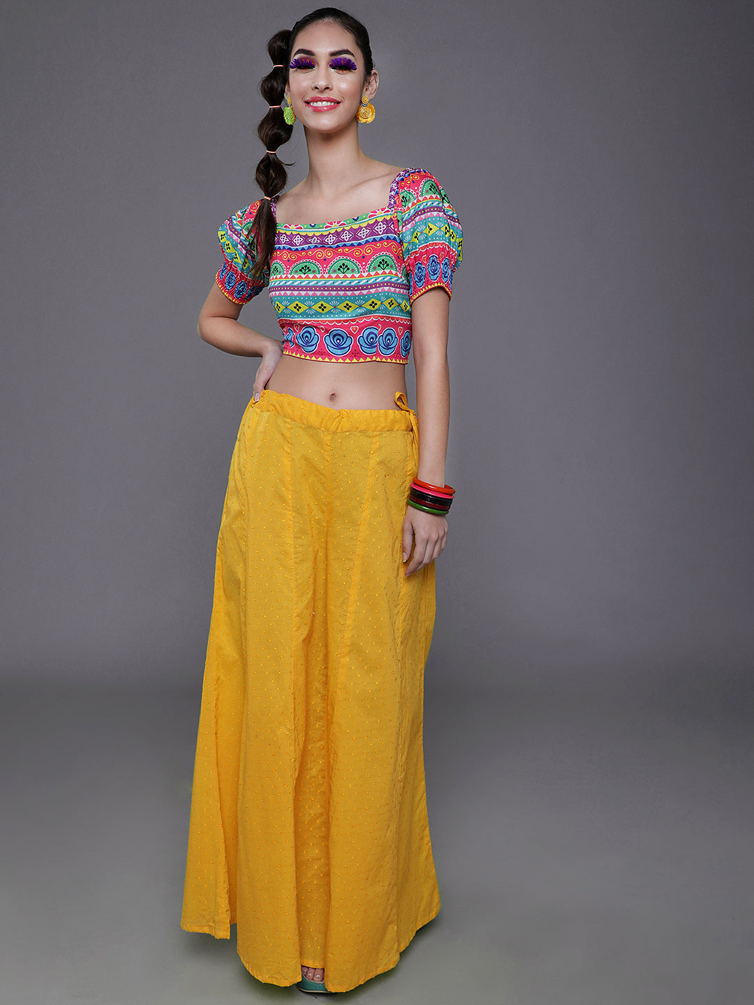 Women's Multicolor Floral Print Crop Top