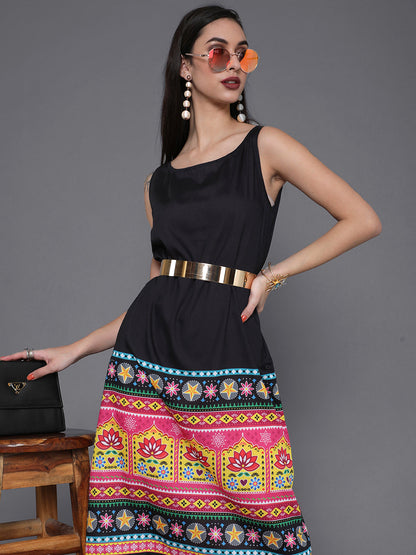 Women's Black Truck Art Shift Dress