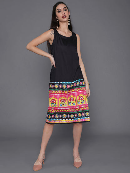 Women's Black Truck Art Shift Dress