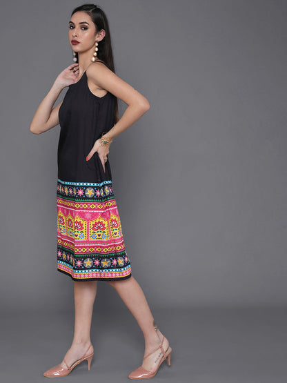 Women's Black Truck Art Shift Dress