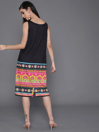Women's Black Truck Art Shift Dress