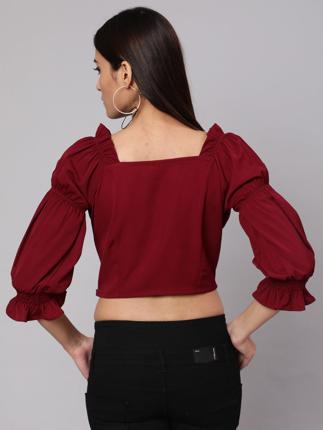 Women's Wine Gathered Top