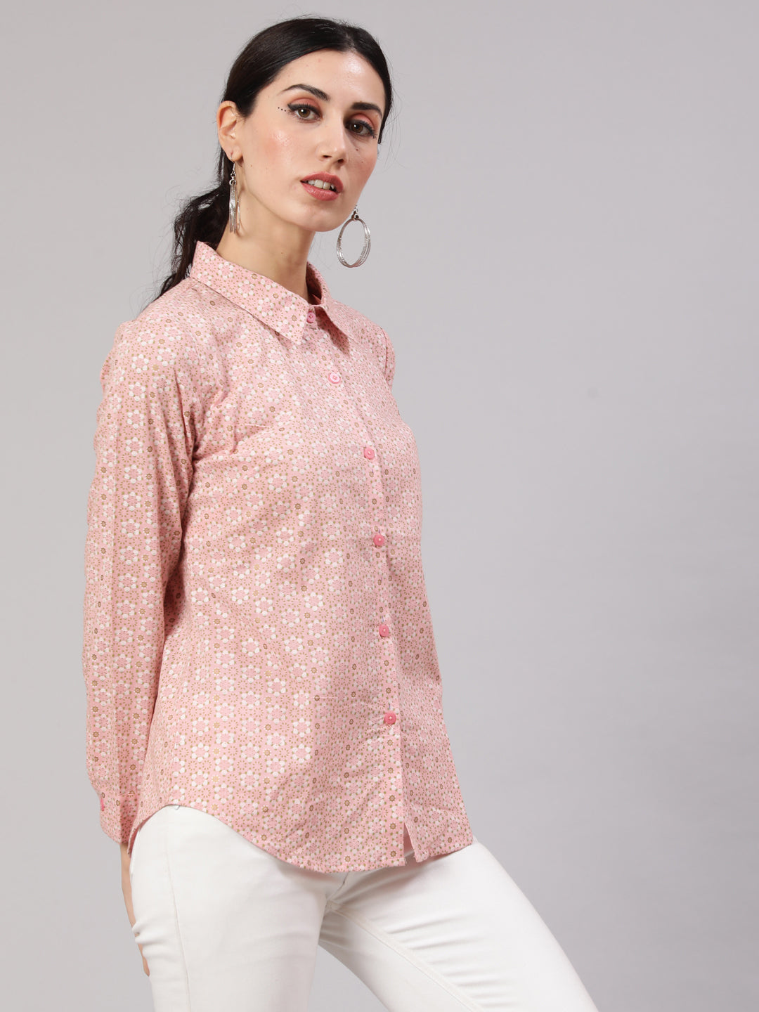 Women's Pink Printed Shirt