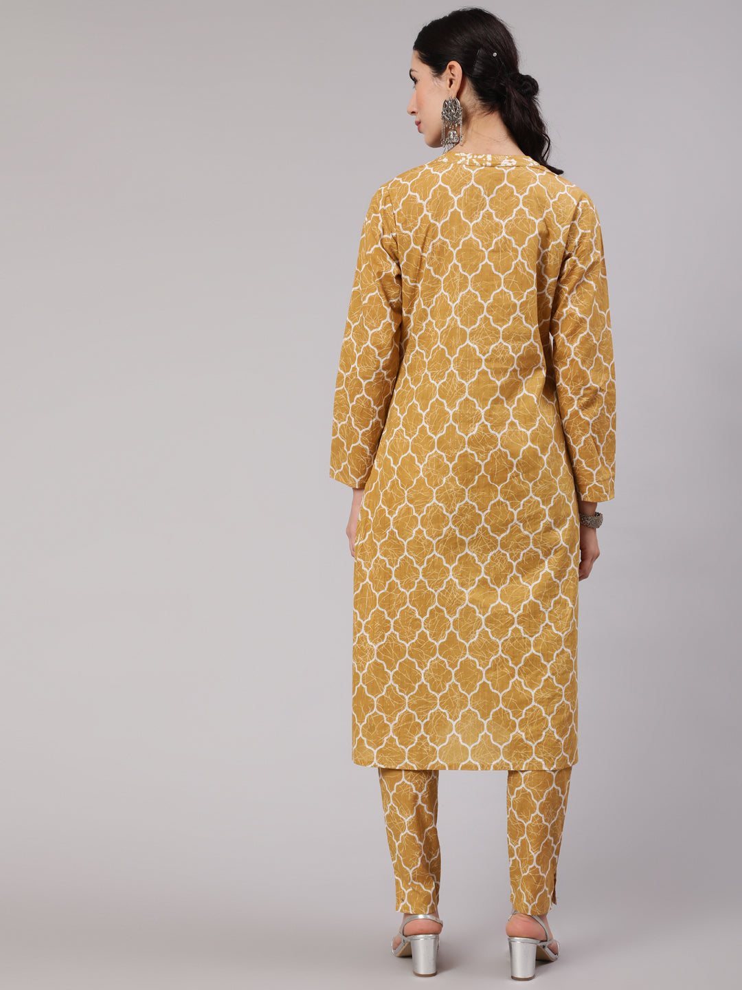 Women's Desert Beige A-line Cotton Lurex Kurta