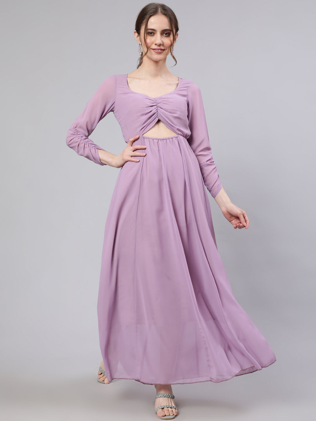 Women's Lavender Flared Maxi Dress