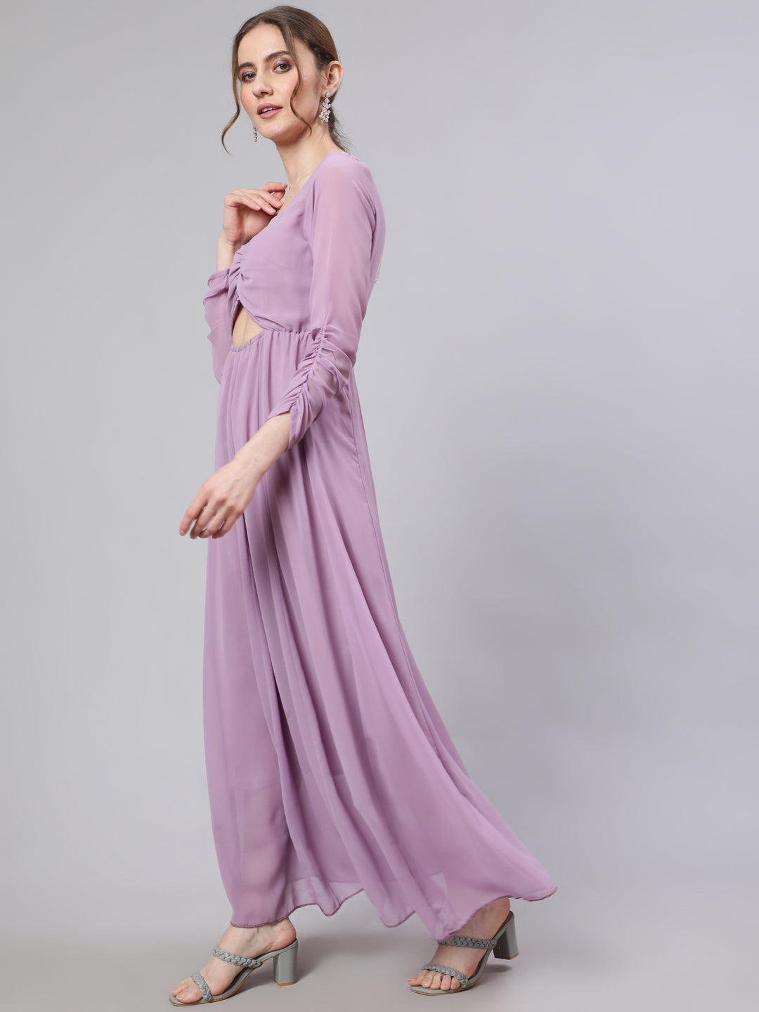 Women's Lavender Flared Maxi Dress