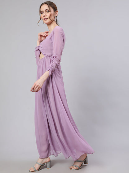 Women's Lavender Flared Maxi Dress