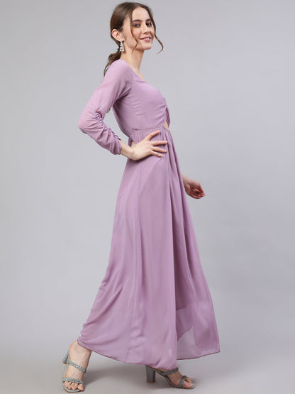 Women's Lavender Flared Maxi Dress