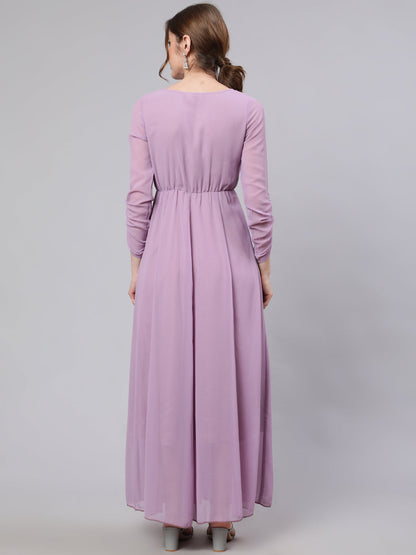 Women's Lavender Flared Maxi Dress