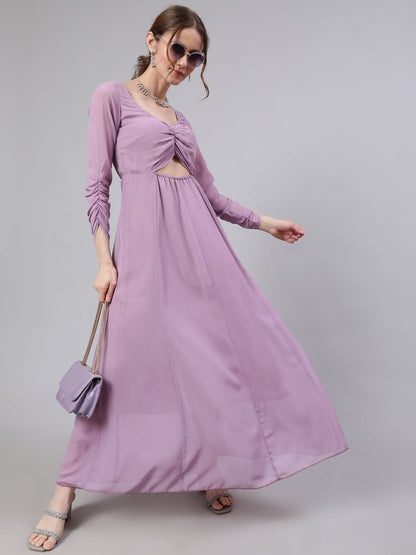 Women's Lavender Flared Maxi Dress