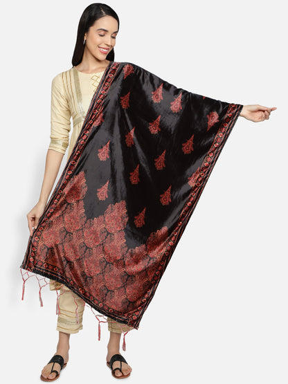 Women's Multicolored Polyster Velvet  Digital Printed Dupatta
