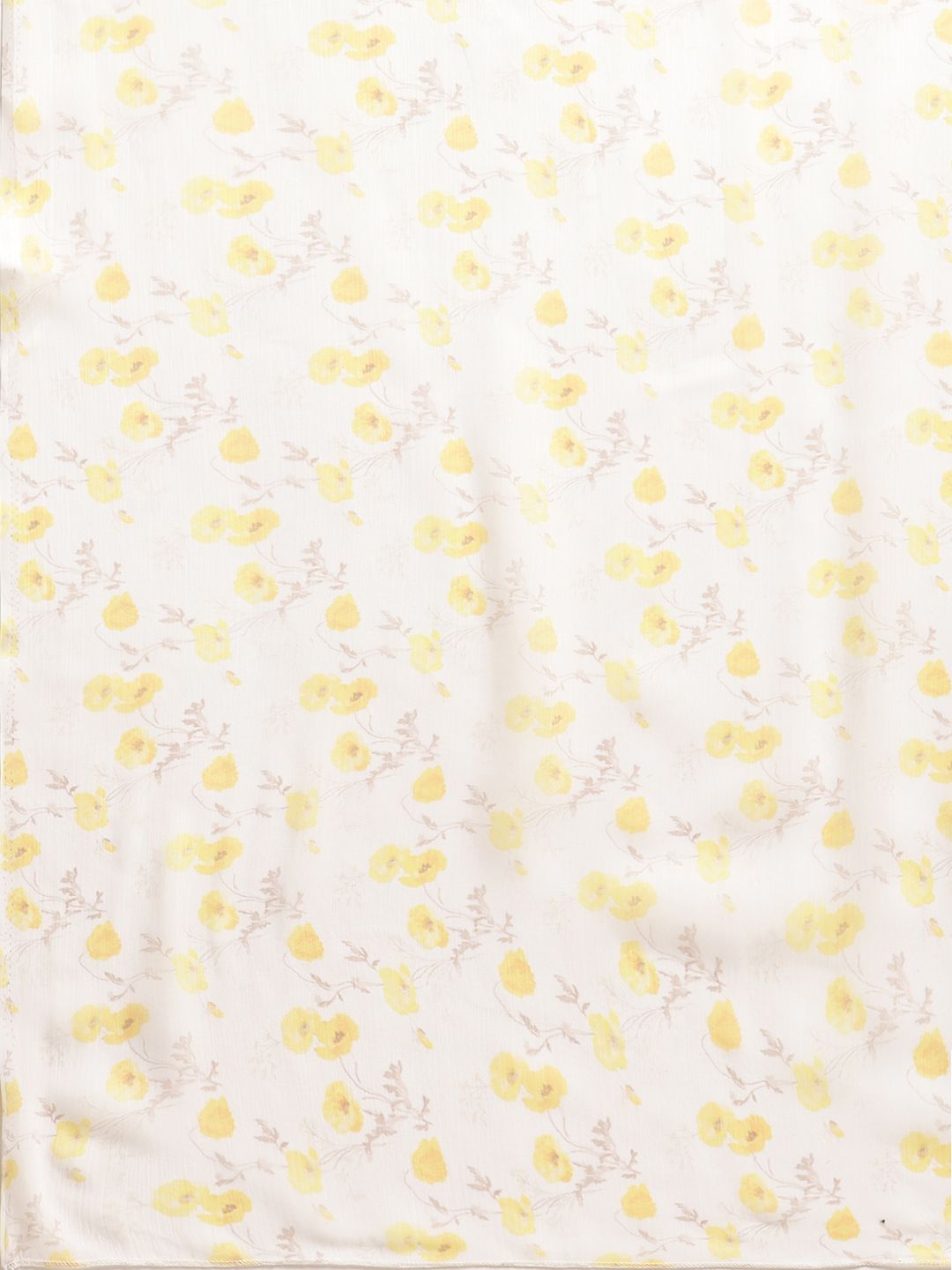 Women's Yellow Chiffon Digital Print Floral Saree