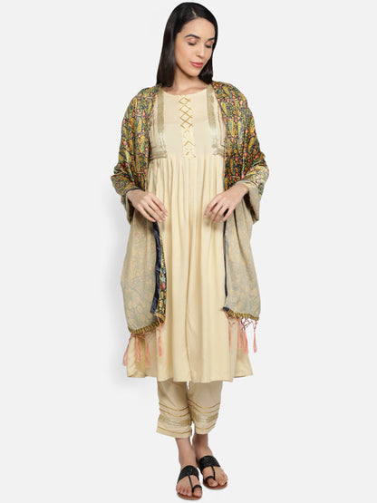 Women's Multicolored Polyster Velvet  Digital Printed Dupatta