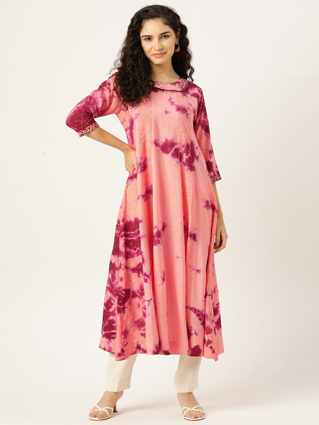 Women's Flared A-Line Dress (Maroon)