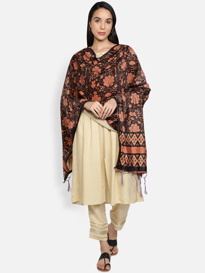 Women's Multicolored Polyster Velvet  Digital Printed Dupatta