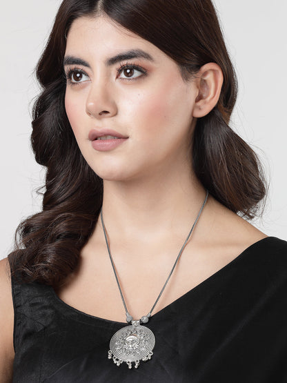 Women's Elegant Silver Oxidised Brass Necklace